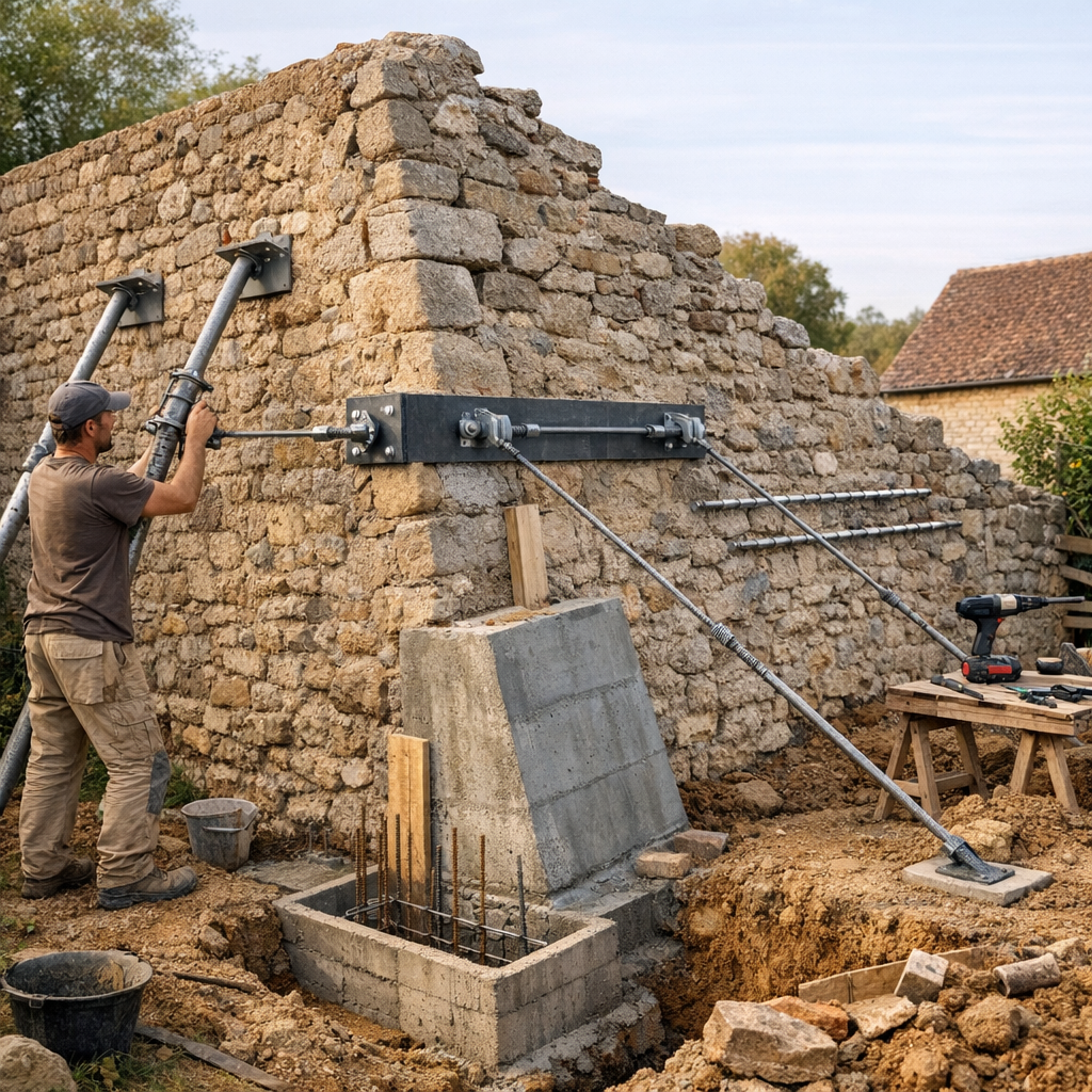 Quelles solutions pour consolider un mur en pierre qui penche selon la cause réelle