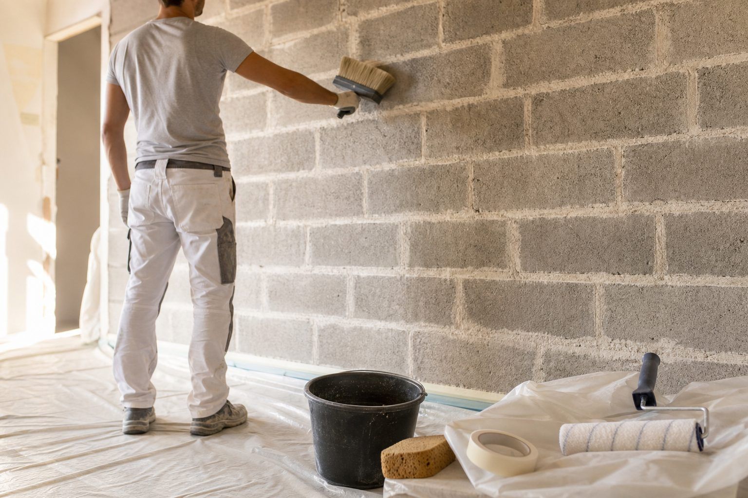 2. Préparer le mur avant d’appliquer l’enduit au rouleau