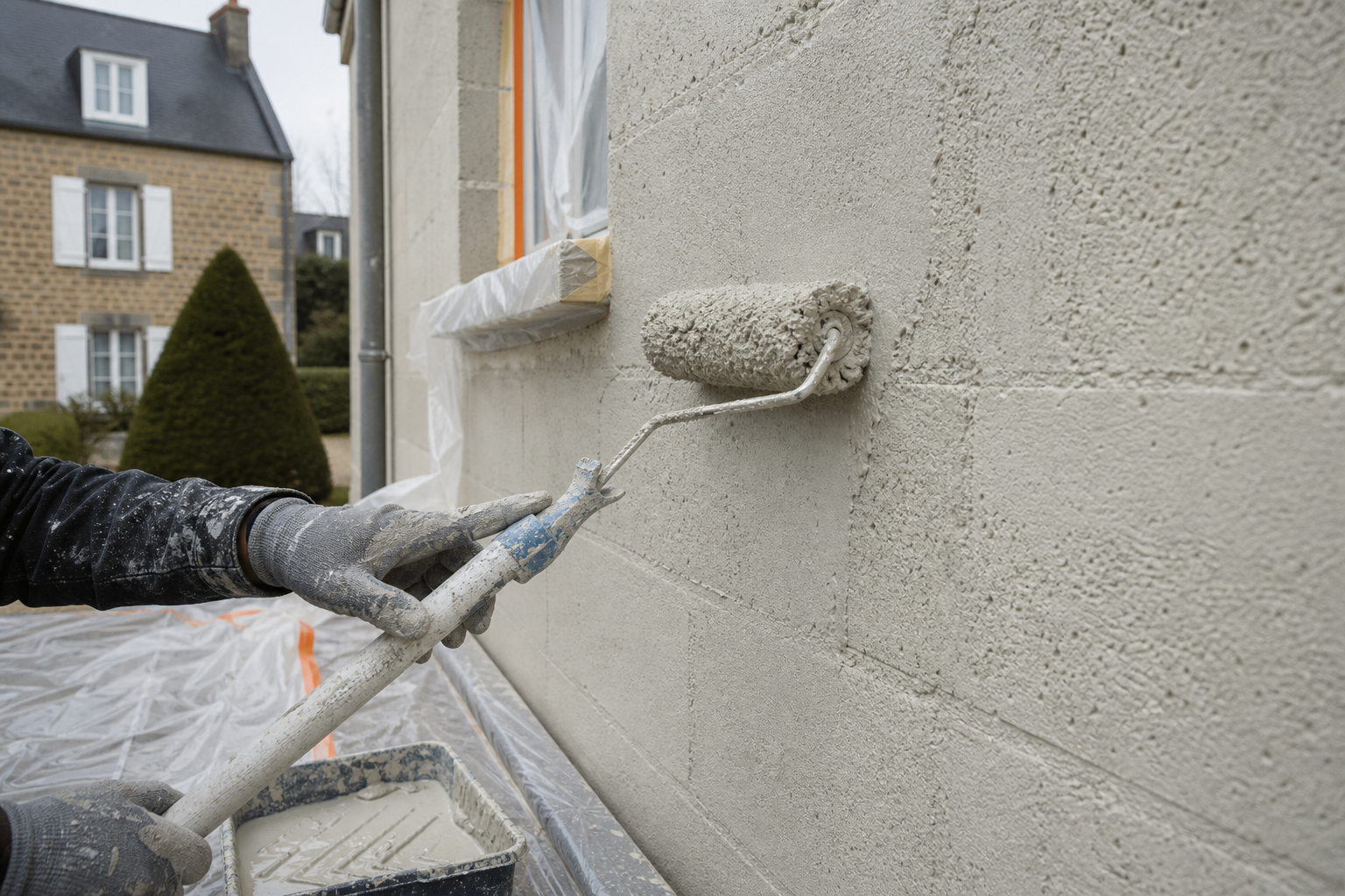 Peut-on enduire un mur en parpaing au rouleau durablement ?