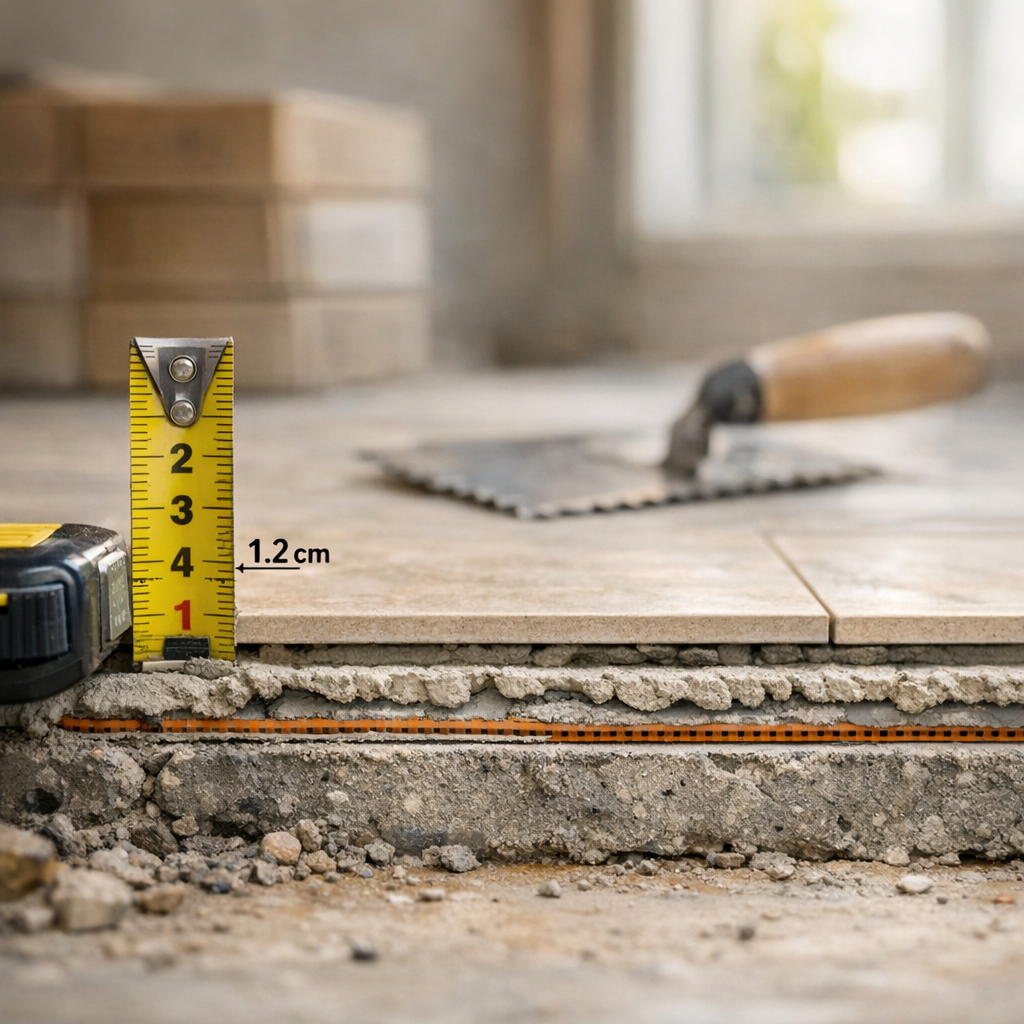 Carreau de 8, 9 ou 10 mm : comment raisonner sur l’épaisseur totale du sol fini ?
