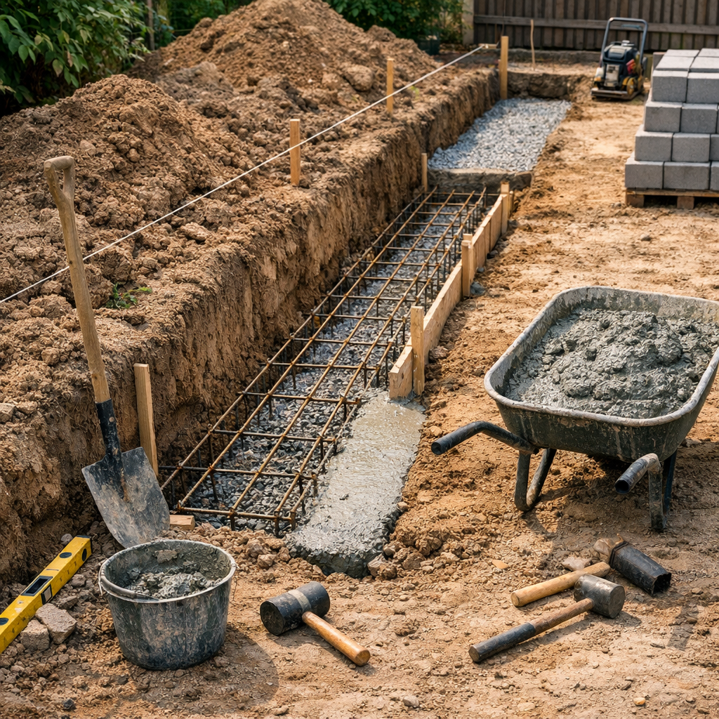 Comment faire les fondations d’un muret de clôture : étapes utiles et variantes de chantier