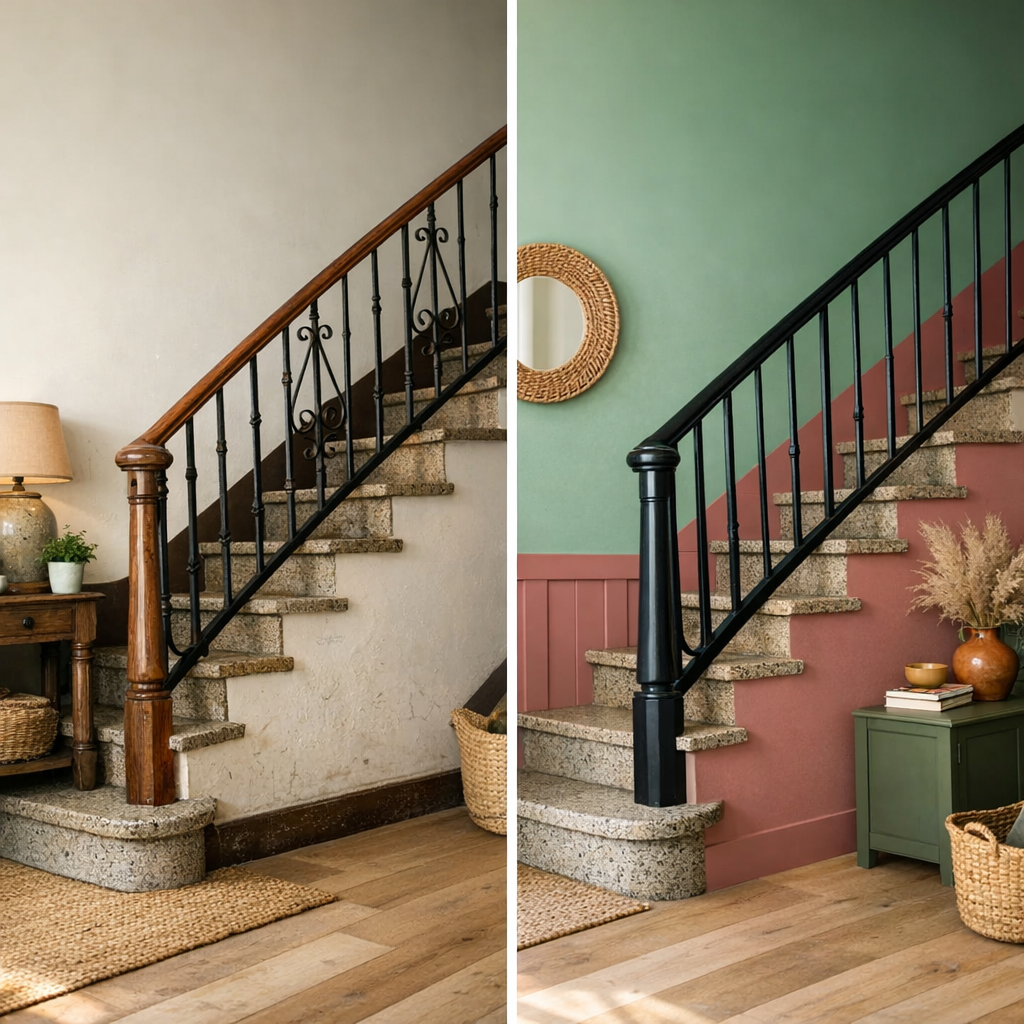 Faut-il conserver certains éléments existants et ne recolorer qu’une partie de la cage d’escalier ?