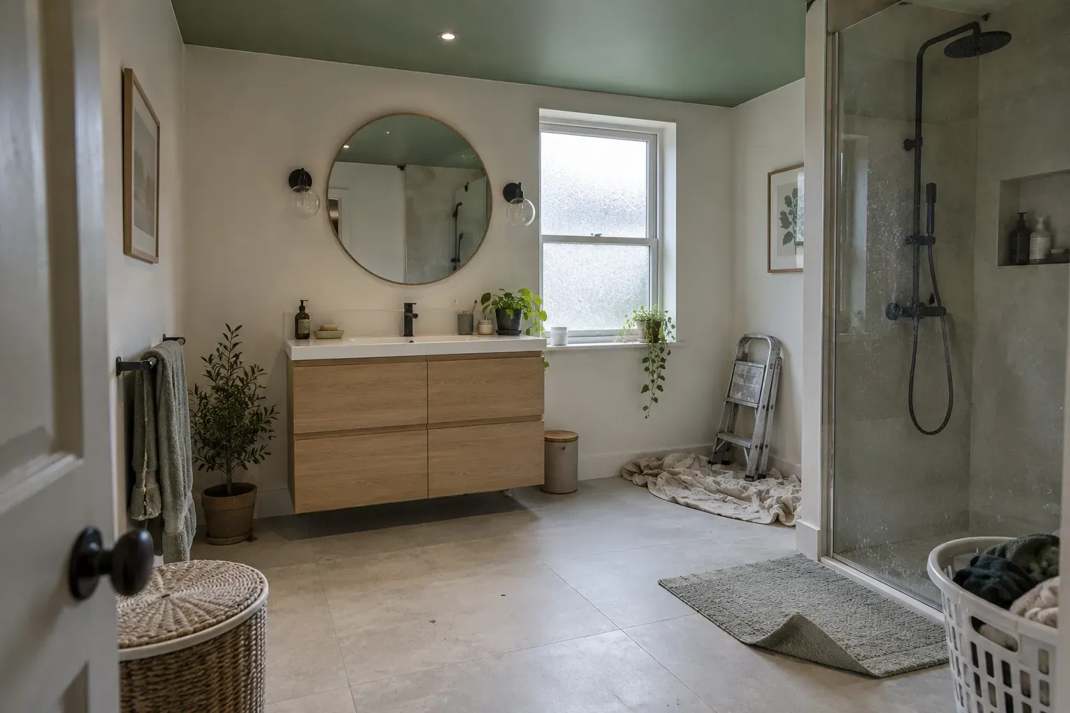 Plafond vert dans la salle de bains : pourquoi cette teinte apaise, et ce que les pros déco conseillent