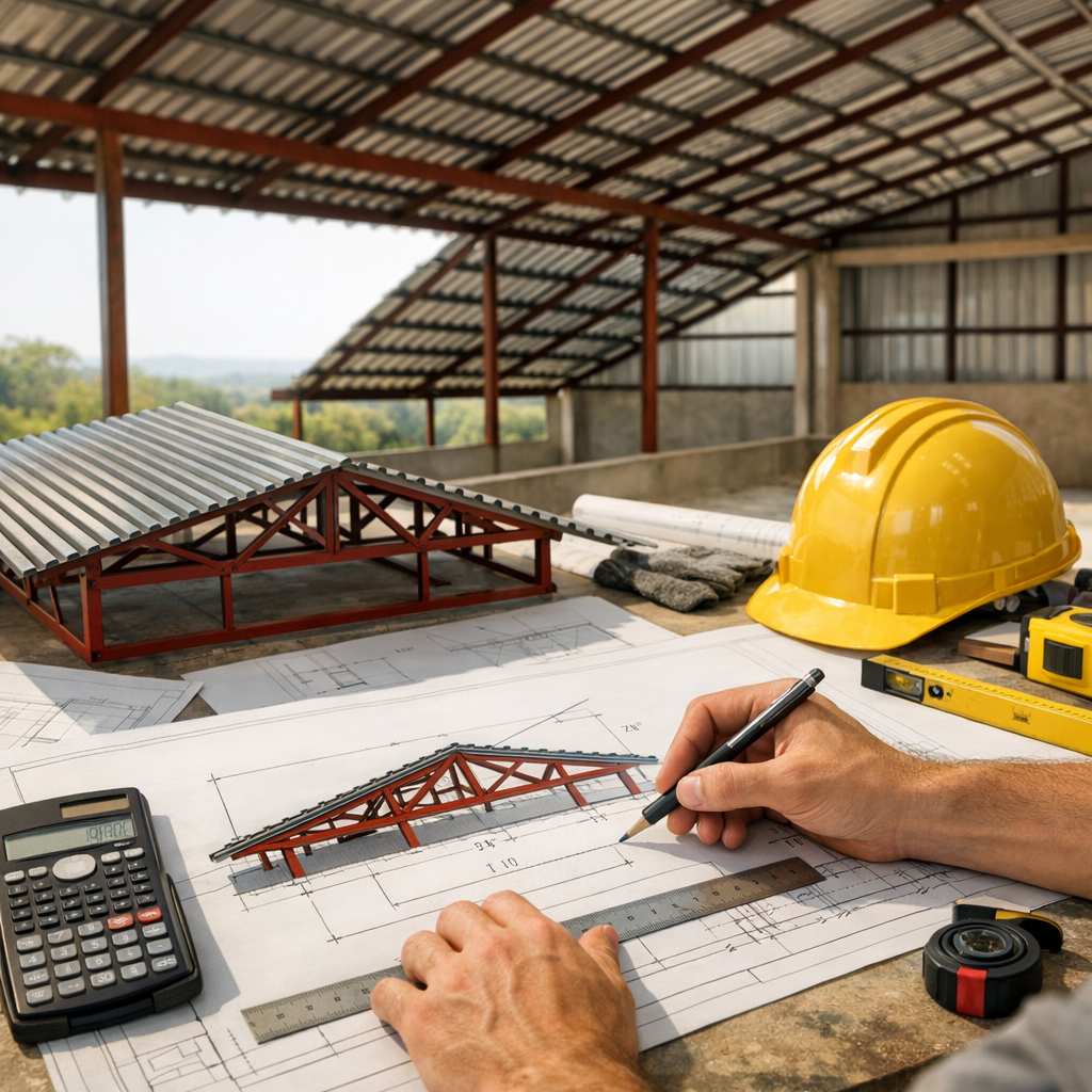 2. Calcul de pente et impact sur le dimensionnement d’une charpente bac acier