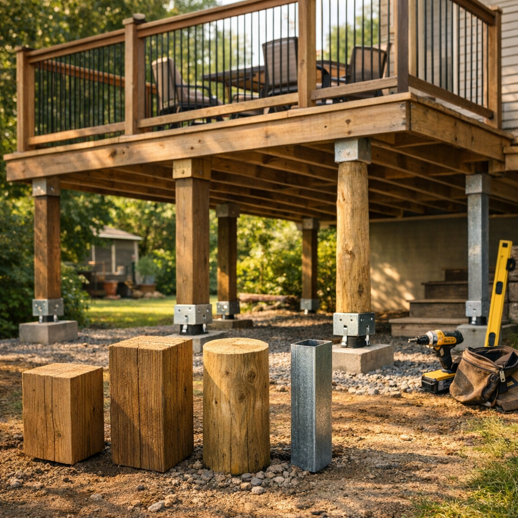 Quel section de poteau pour terrasse sur pilotis ?
