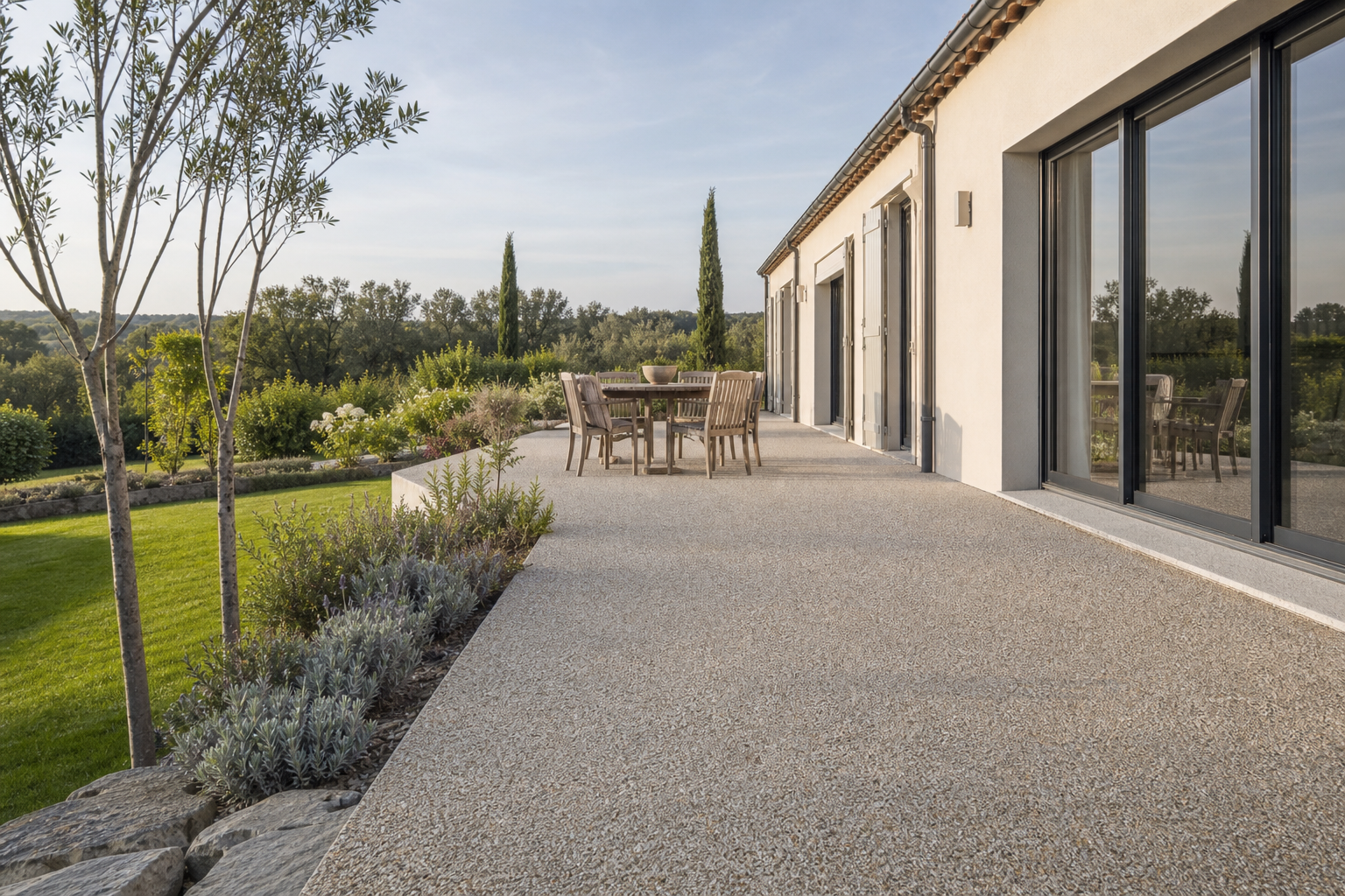 Une terrasse en béton désactivé résiste-t-elle au temps ?